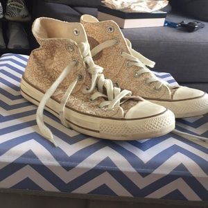 Sparkly high top converse